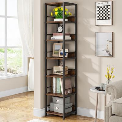 ROSE 75 Inch Tall Narrow Corner Shelves, 6-Tier Etagere Shelve Storage Rack Bookshelves for Home Office