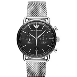 Emporio ArmaniHerren Chronograph Quarz Uhr mit Edelstahl Armband AR11104