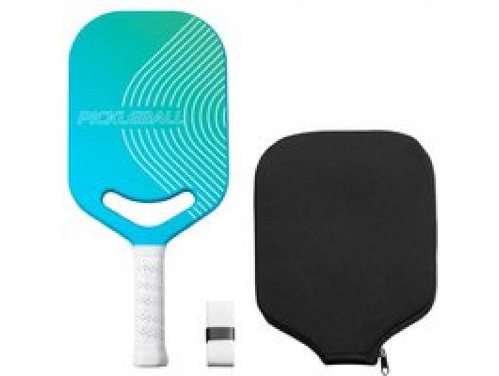 VEVOR Pickleball-Schläger mit Aero-Throat, T700-Kohlefaseroberfläche und Wabenkern, Pickleball-Schläger mit erhöhter Kraft, Seuerung und Spin, Pickleball-Schläger für Erwachsene Blau + Grün