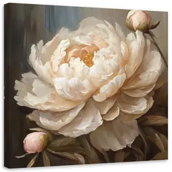 WANDBILD pfingstrose gemalte blume
