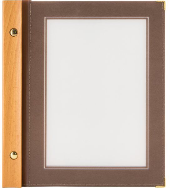 Securit Wood Menukort   A5   Brun