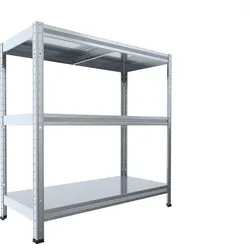 Steckregal Biedrax 40 x 90 x 90 cm, Verzinkt, 3 Stahlböden, Fachlast 100 kg pro Fachboden