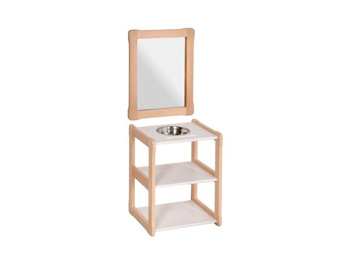WOOD & LUCK WAL2042-W Waschbecken mit Spiegel Weiss