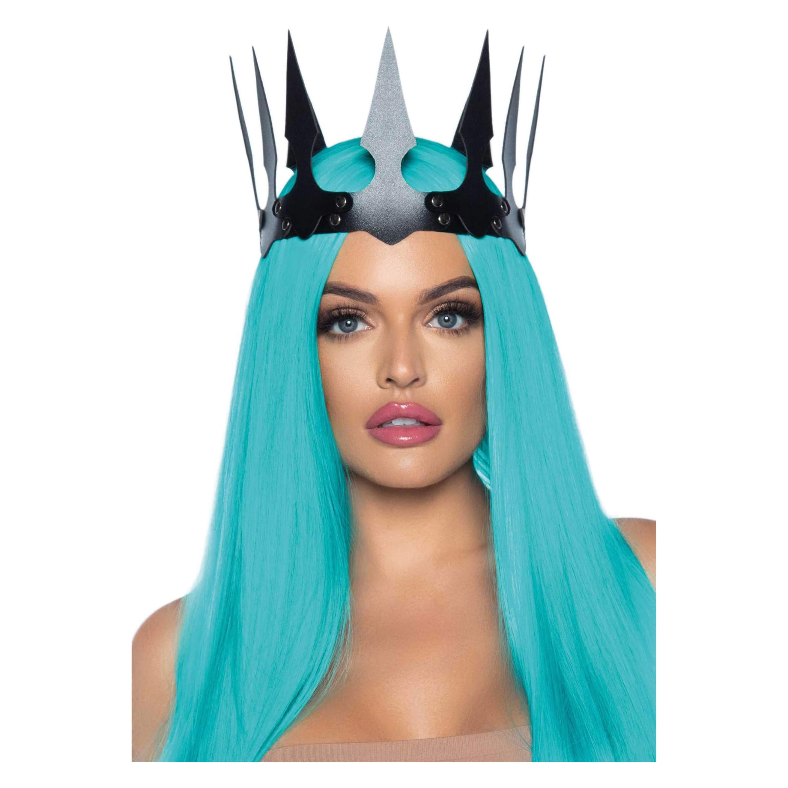 Leg Avenue Kunstleder Maleficent Krone Mit Nieten Schwarz (2774_00122)