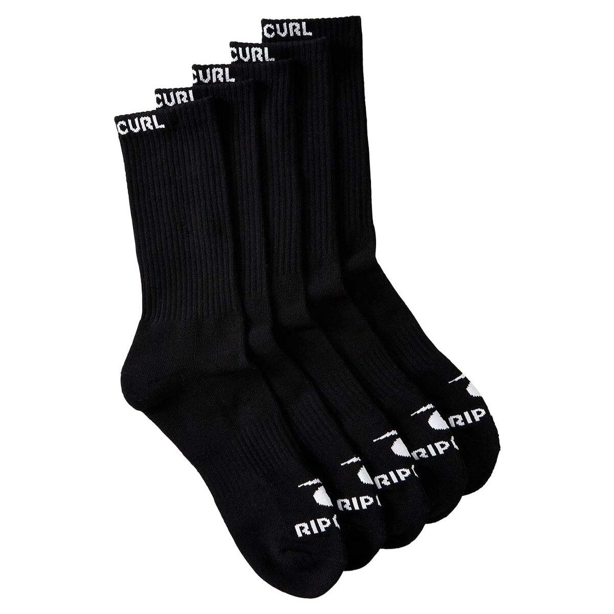 RipCurl Brand Crew Sock 5-PK black (0090) TU 007MSO-0090-TU
