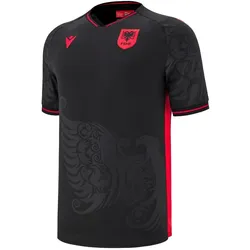 Macron, Herren, Fussballtrikot, Albanien Drittes Trikot (3XL), Rot, Schwarz
