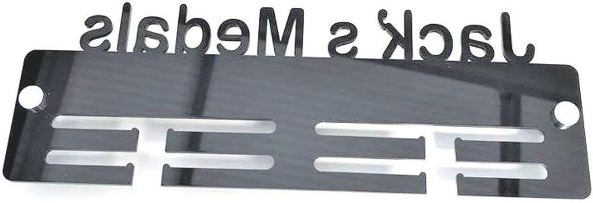Naam Medaille Hanger met Naambord - Zwart Acryl - 30 cm