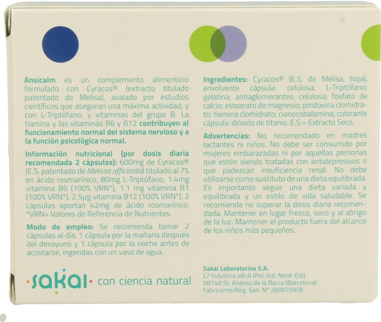 Sakai Ansicalm 30Cáps