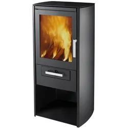 Varde  Kaminofen  Samsö  Stahl  mit  Guß-Topplatte  schwarz  (5  kW)