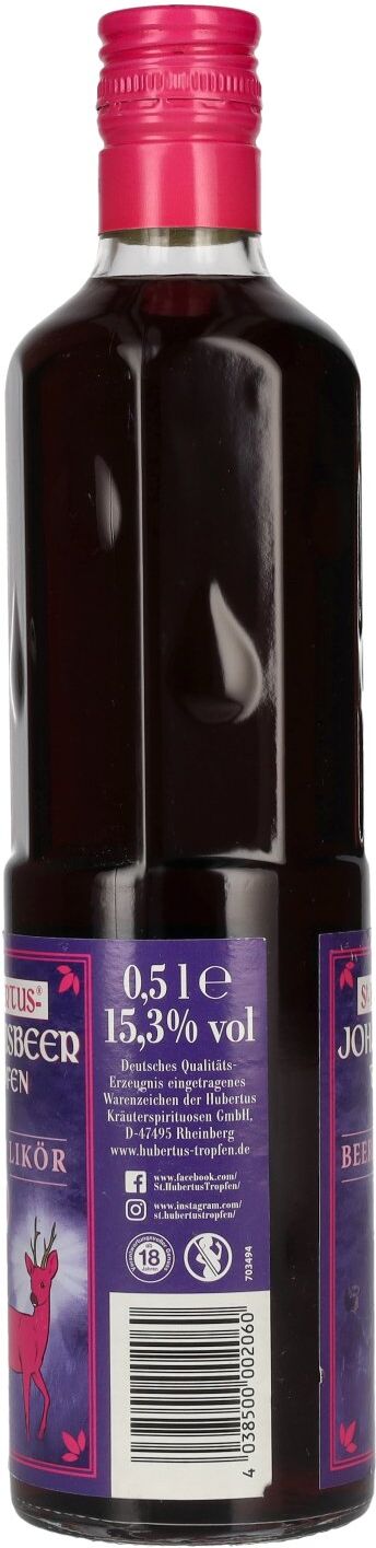 St. Hubertus Likör St. Hubertus JOHANNISBEER Tropfen Beeren-Likör 15,3% Vol. 0,5l