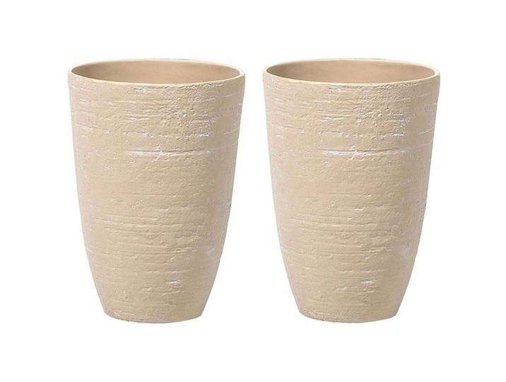 BLUMENTOPF 2er-Set sandbeige rund 35/35/50 cm Camia