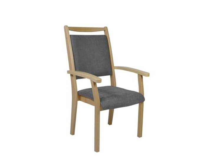 Devita Stuhl für Senioren Kerry mit Rückengriff Verschiedene Sitzhöhen Holzfarbe: Buche hell - Dekor: DB36 Microfaser Taube - Sitzhöhe: 49 cm