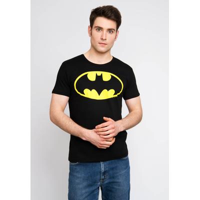 T-Shirt LOGOSHIRT "DC - Batman Logo", Herren, Gr. S, schwarz, 100% Baumwolle, bedruckt, normal, Rundhals, Shirts T-Shirt, mit Batman-Logo