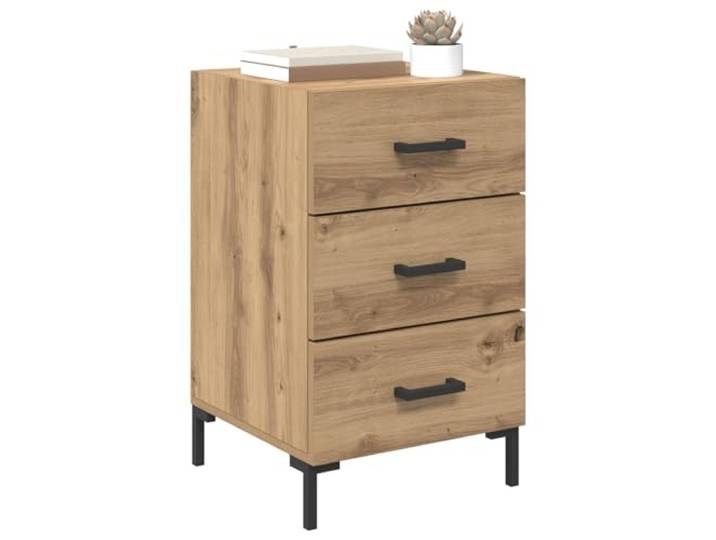 KTHLBRH Nachttisch Eiche Handwerk 40 x 40 x 66 cm Holztechnik, Schublade mit Griff, rustikaler Stil, für Schlafzimmer