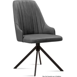 ESSZIMMERSTUHL (4er-Set) Dunya 52x91x60 Schwarz/Grau