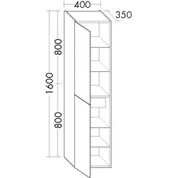 Burgbad Hochschrank Sinea Hochglanz 1600x400x350 Trend- oder RAL-Farbe Hochglanz, HS482ERF5270 HS482ERF5270