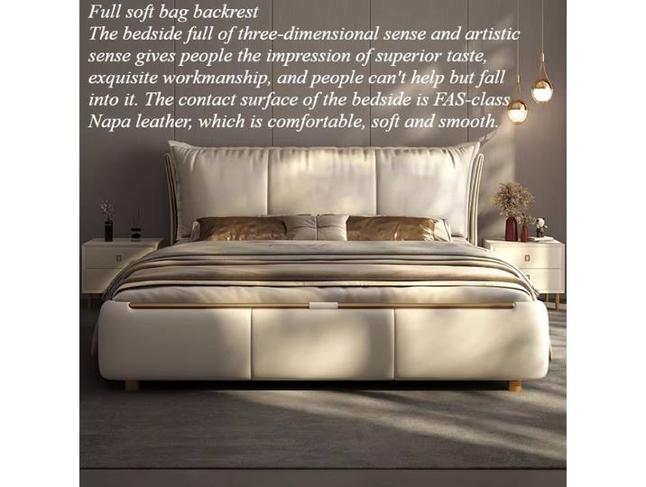 Lit double avec cadre rembourré, taille Queen, lit de rangement minimaliste, esthétique unique, meubles pour chambre à coucher, accessoires de meubles
