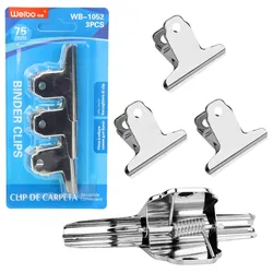 Set mit 3 Büroklammern aus Metall, 75 mm