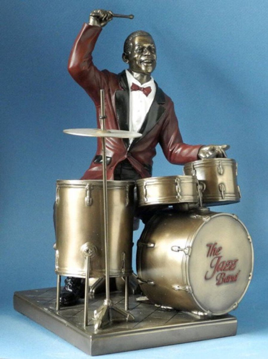 Le Monde Du Jazz Drummer Beeld voor op tafel, Hoogte: 27 cm