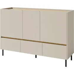 KOMMODE MURO 150/105/40cm mit 3 Schubladen 3 Türen Beige