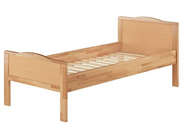 Erst-Holz®Höheres Seniorenbett 100 x 200 Buche mit Federleisten