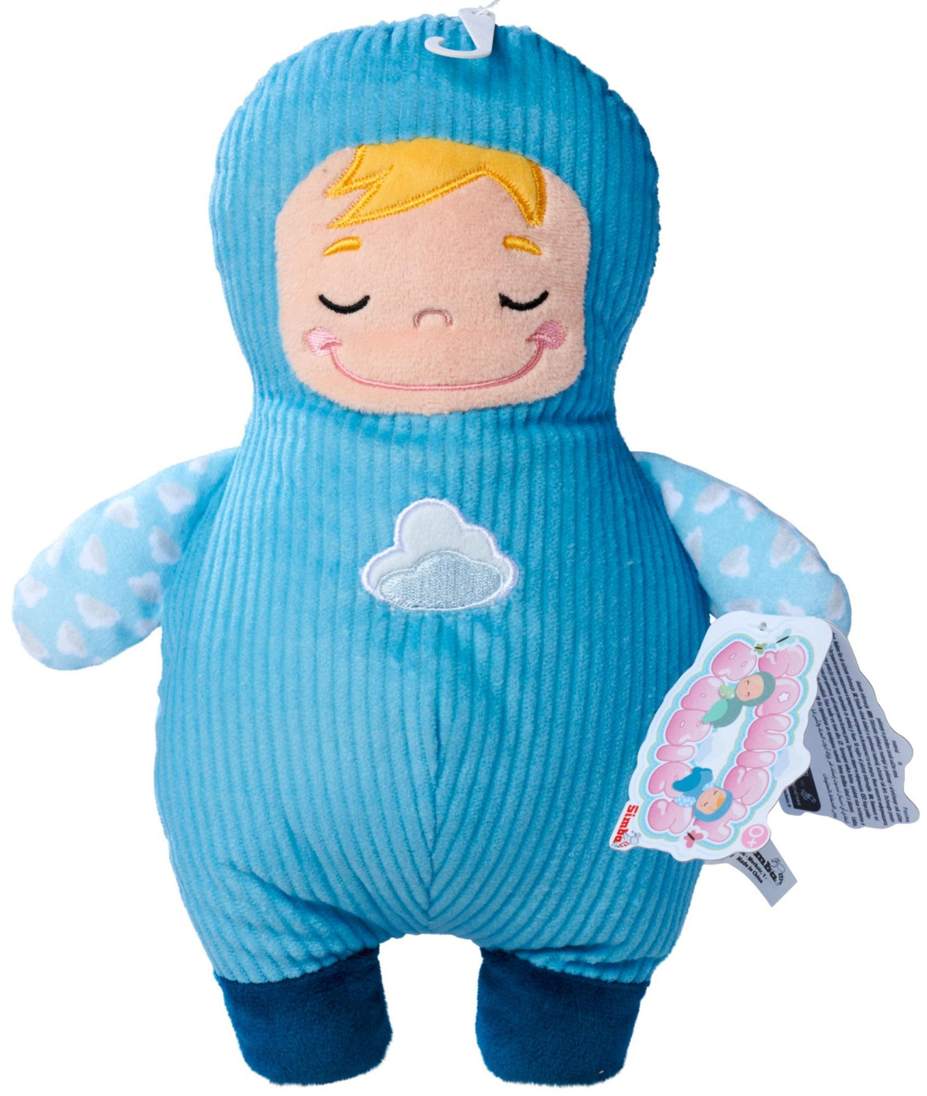 Simba Squishbabies My Love knuffelbeer voor baby's blauw outfit 28 cm