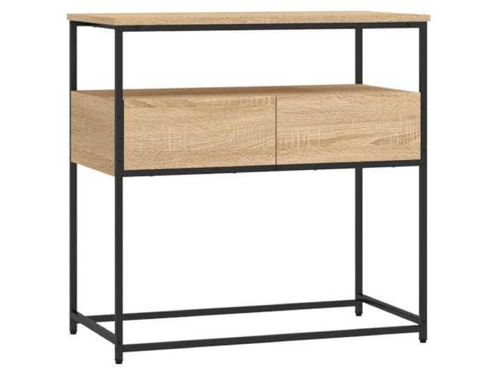 Konsolentisch Sonoma Eiche 75x40x75 cm aus Bauholz Metallrahmen, verstellbare Füße, leicht zu reinigen, stabile Konstruktion, für Flur und Wohnzimmer