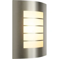 ledscom.de Wandleuchte ZYNO, für außen, IP44, edelstahl, inkl. E27 LED, Energieeffizienzklasse A, 935lm, warmweiß