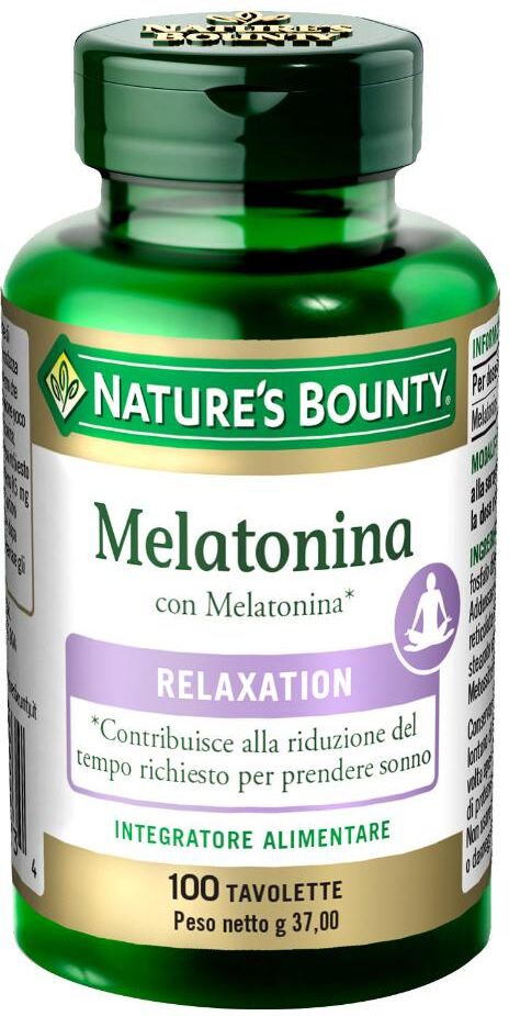 Nature's Bounty Melatonina Integratore Alimentare 100 Tavolette per il Sonno e il Benessere