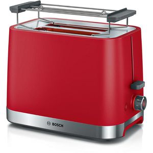 Bosch Toaster MyMoment TAT4M224, 7 Röststufen & Auftaufunktion, rot, 950 W, Kunststoff, mit Brötchenaufsatz, für 2 Scheiben