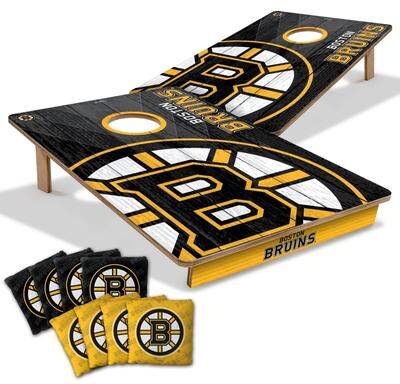 Skip's Garage Boston Bruins NHL Tailgate Cornhole Board Set
