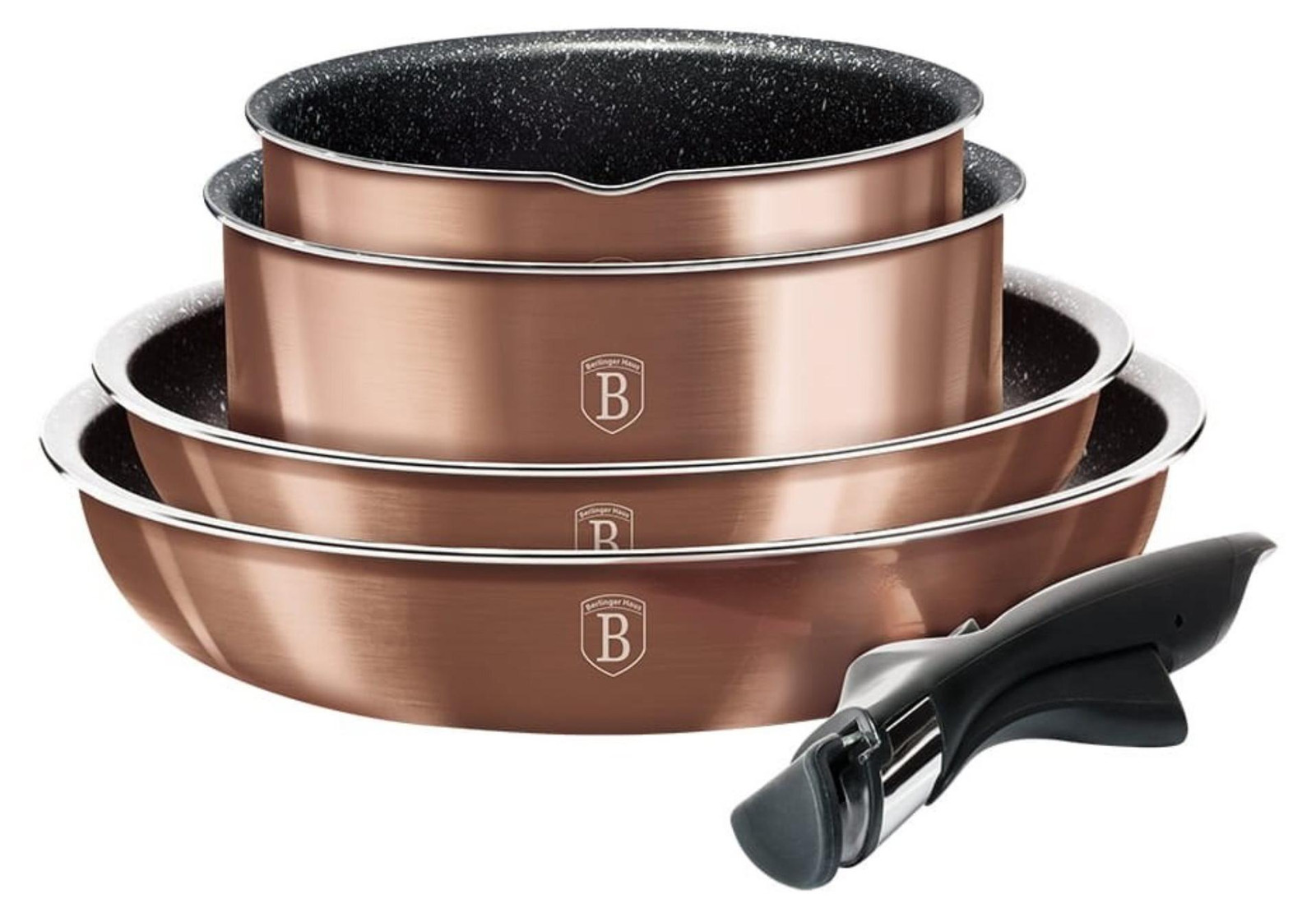 BerlingerHaus BH-6147 Click&Cook pannenset, Granit Top