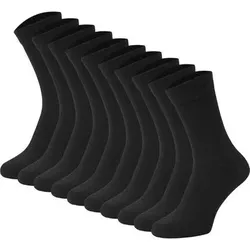 JACK AND JONES JACK&JONES Kinder Socken, 10er Pack - JACBLACK SOCK, Baumwollmischung, einfarbig, Größe 38-43 in Schwarz Schwarz
