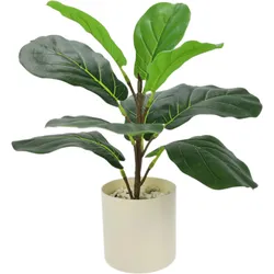 Kunstblume I.GE.A. "Künstlicher Feigenbaum im Topf Zimmerpflanze", grün, B:34cm H:40cm T:30cm, Polyester, Kunstpflanzen, Geigenfeige Tabakpflanze Pflanze Kunstpflanze Kunstbaum Dekobaum