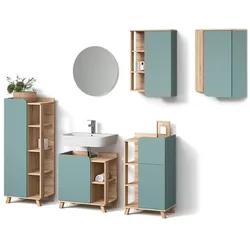 BADMÖBEL-SET Marano, Blau-Grau, 6-teilig