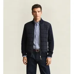 Gant für Herren. 8030308 Hybride Strickjacke mit Reißverschluss in Marineblau (M), Lässig, Wolle