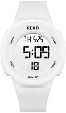 Inspired Finds Women's LED Fitness Digital Sports Watch With Stopwatch And Waterproof Design white
