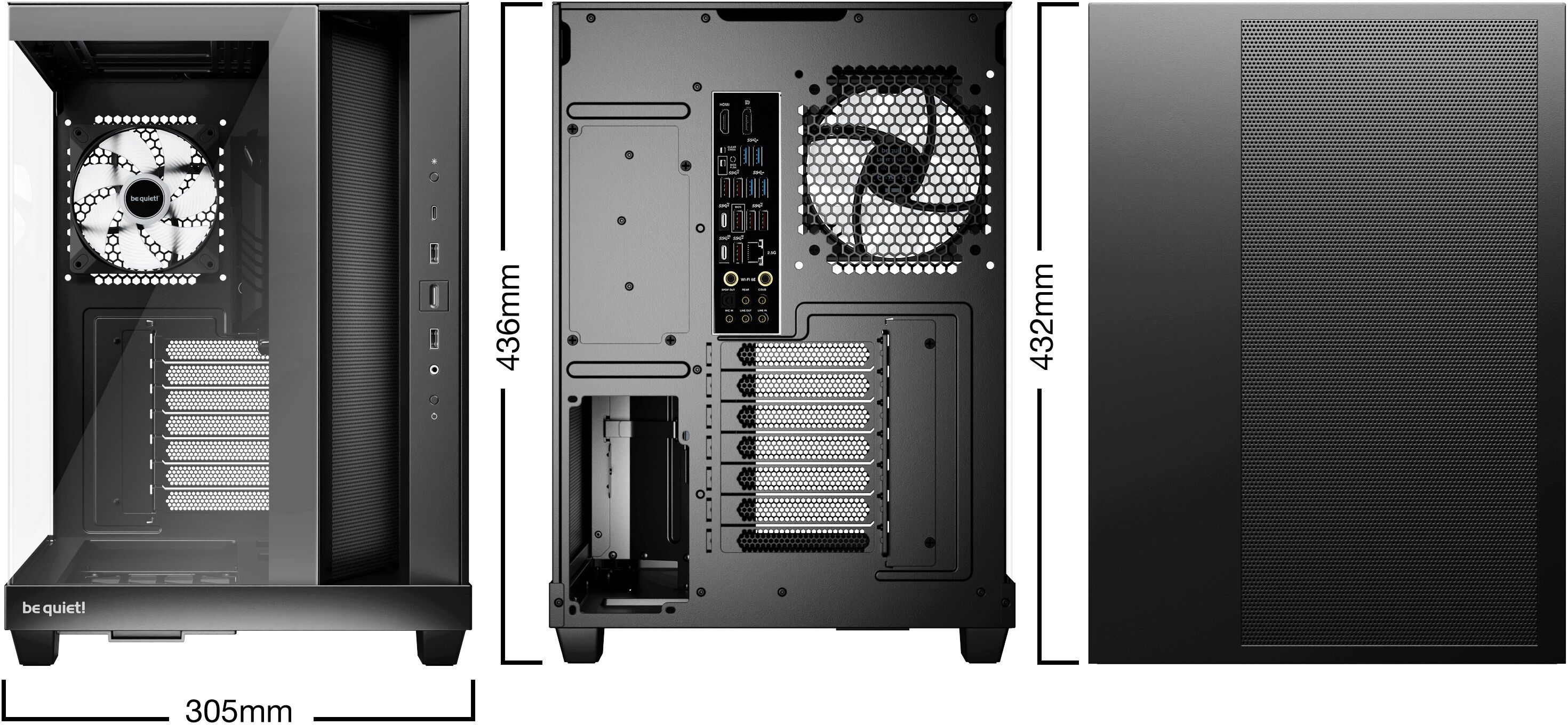 be quiet! Light Base 500 LX ARGB Tempered Glass Midi Tower PC Case - Black