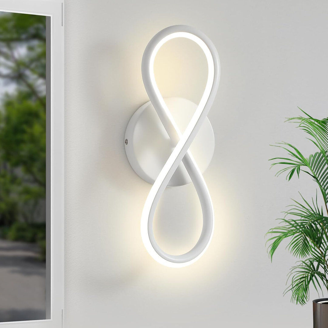 Metro 1-Light LED Flush Mounted Sconce White 9cm H X 12cm W X 31cm D