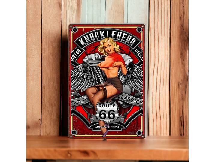 Plaque publicitaire Motor Knucklehead Cycles