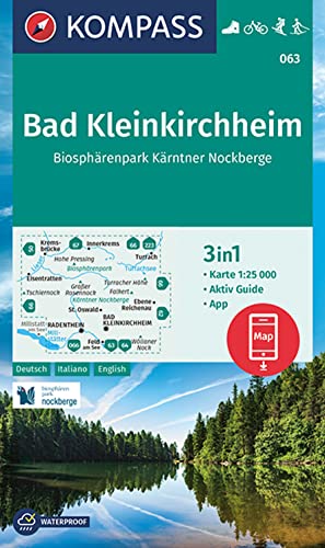 KOMPASS-Karten GmbH - KOMPASS Wanderkarte 063 Bad Kleinkirchheim, Biosphärenpark Kärntner Nockberge 1:25000: 3in1 Wanderkarte mit Aktiv Guide inklusive Karte zur offline ... Langlaufen. (KOMPASS-Wanderkarten, Band 63) - Preis vom 11.10.2026 15:43:13 h