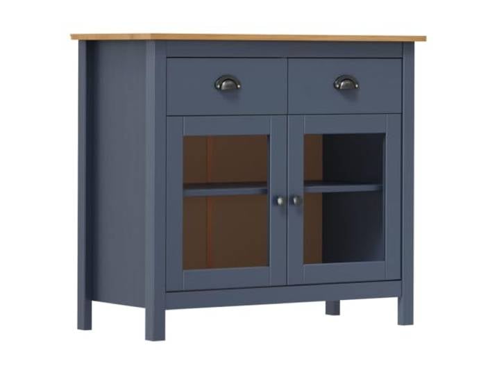 Stabiler Kiefernholz Beistellschrank mit Schubladen und Ablagen, Elegantes Sideboard aus Massivholz als Sideboard mit Stauraum und Bechergriffen