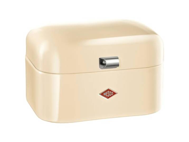 WESCO Single Grandy Brotkasten in der Farbe mandel, pulverbeschichtetes Stahlblech, Lüftungslöcher und stabiler Handgriff