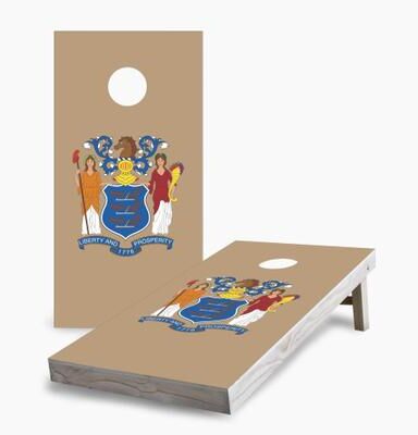 Skip's Garage New Jersey State Flag Regulation 2x4 Cornhole Game Set