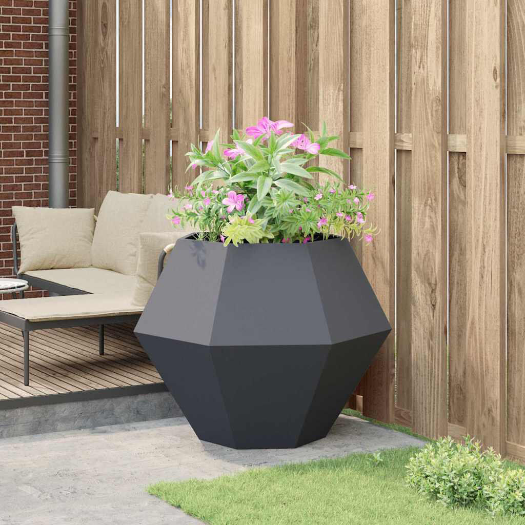 Metro Planter Steel Anthracite 80cm H x 100cm W x 100cm D