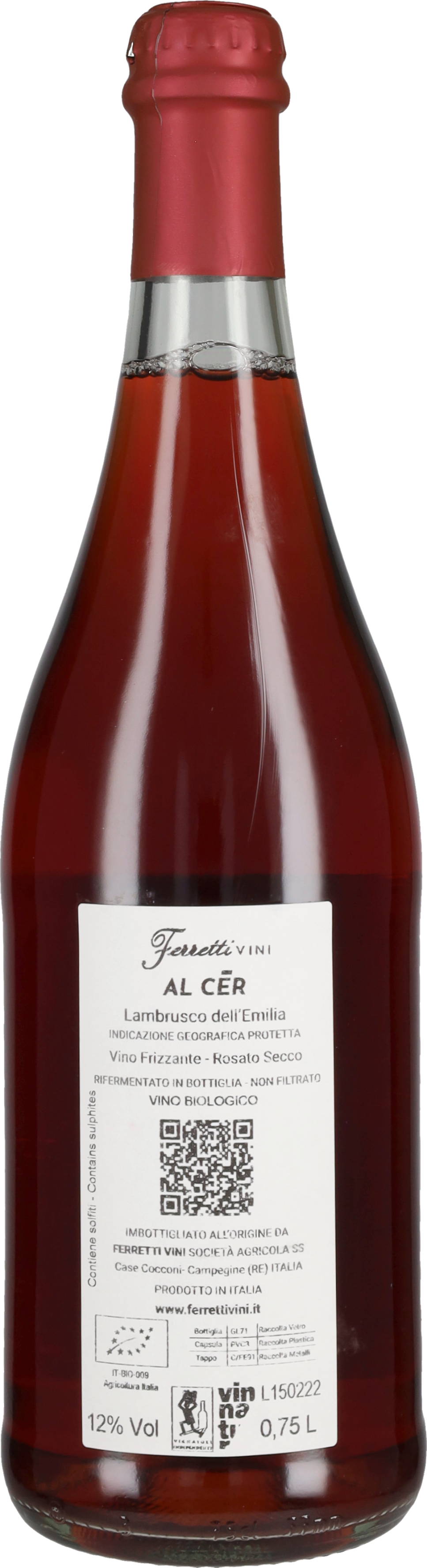 Lambrusco Rosato Frizzante 'Al Cer' Ferretti 2022