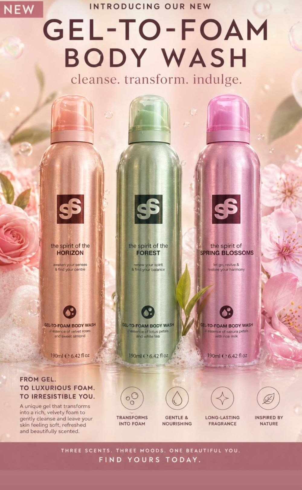 Soul & Saint Gel To Foam Body Wash 190ml Horizon