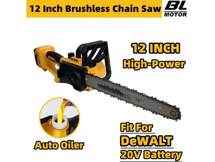 Pour DeWALT 20V batterie 12 pouces scie à chaîne sans brosse huileur automatique haute puissance tronçonneuse électrique sans fil outils électriques de coupe du bois