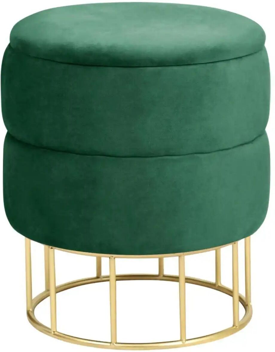 Höffner Pouf mit Stauraum Elisa ¦ grün Ø: 37