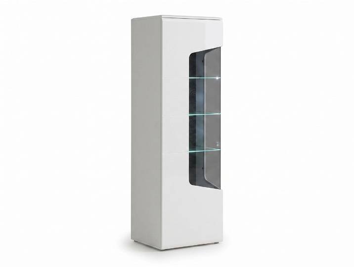 Vitrine 1 porte Corel Blanc Mat/blanc Brillant - Basika